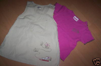 Süßes Sommer-Set, Shirt + Jeans-Latzrock, neuw. Gr.80