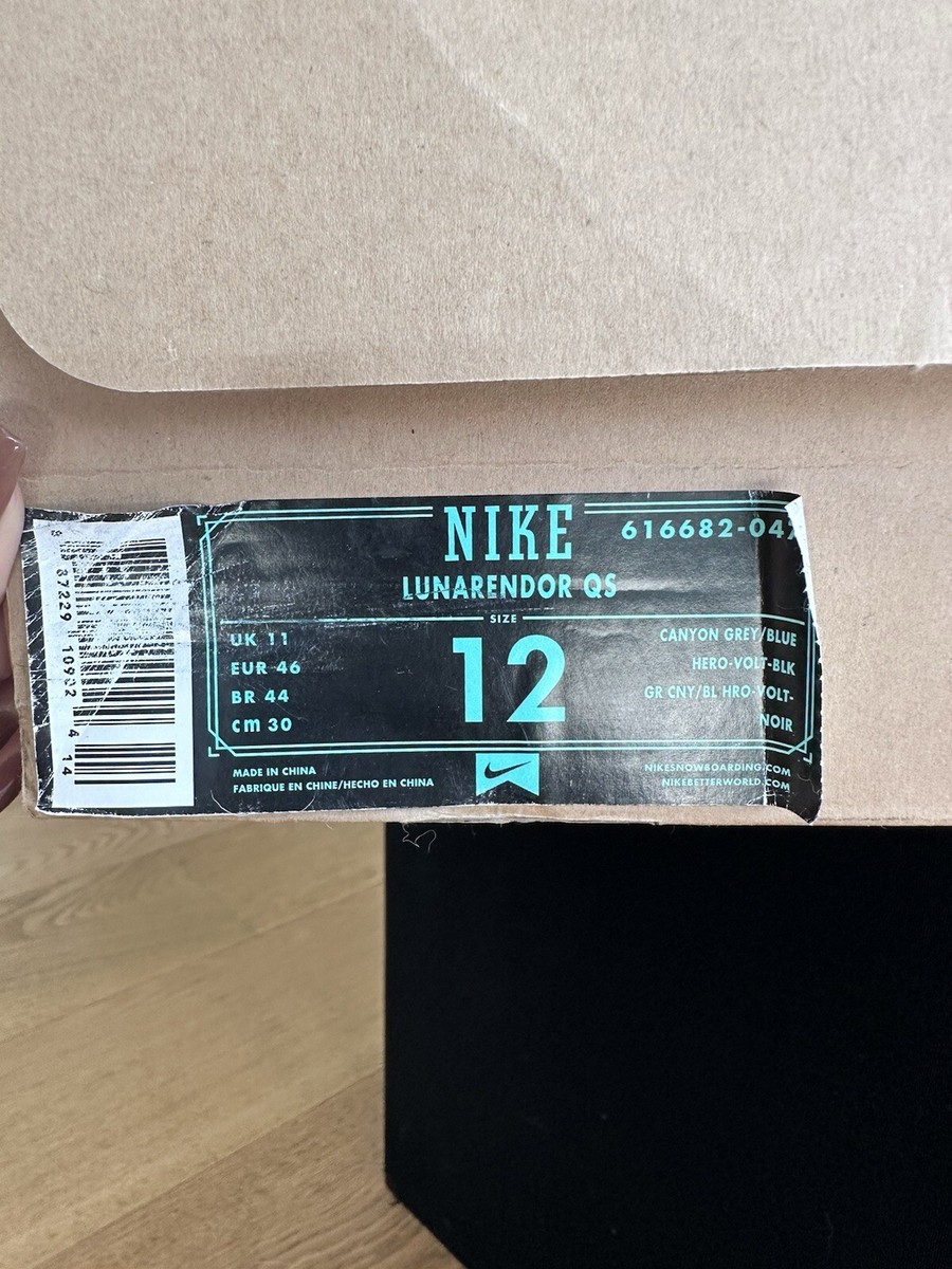 Nike LunarEndor QS LED Snowboarding Boots, Canyon Grey/Blue, Size