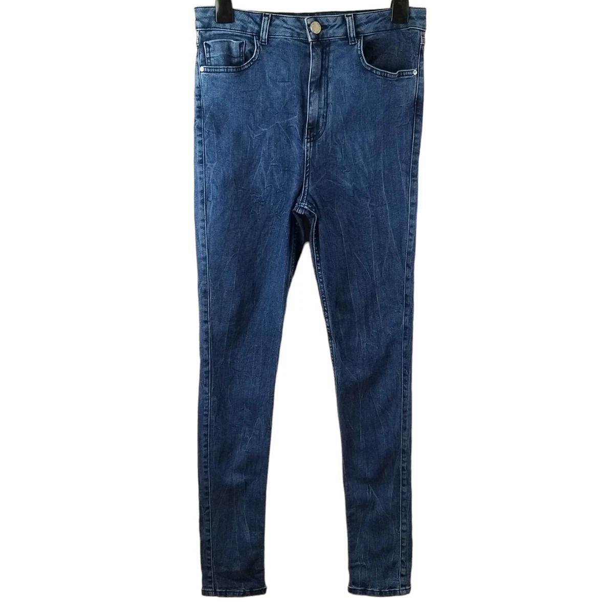 Light Before Dark Women Jeans Blue W29 L30 Cotton Denim Skinny High Rise Stretch