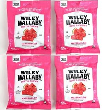 4x Bags Wiley Wallaby Soft & Chewy Watermelon Gourmet Licorice 4oz Fat Free!