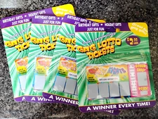 4X 3PK  (12) Assorted Fake Lottery Tickets Lotto Ticket Fun Gag Joke Pre-priced