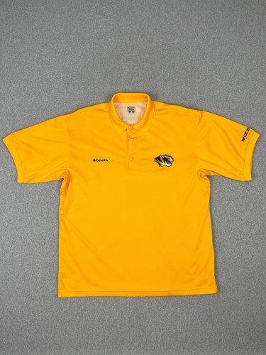 University Of Missouri Tigers Shirt Mens M Yellow Mizzou Columbia PFG Polo