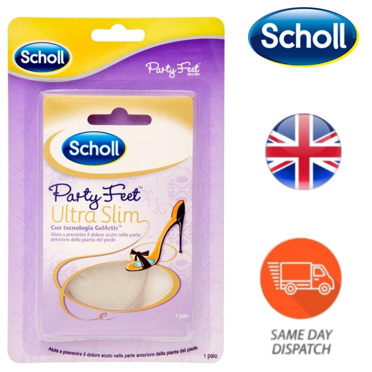 Scholl Pair of Clear Gel shoe Pads Helps to Prevent Pain in the