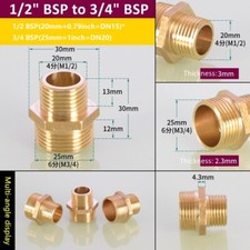 2X Brass Pipe Fitting Quick Coupler Adapter BSP Male to Male Thread Connector