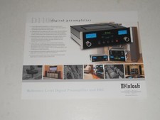 McIntosh D1100 Pre Amplifier Brochure, 2 pg Specs+Articles+Info PreAmp Original