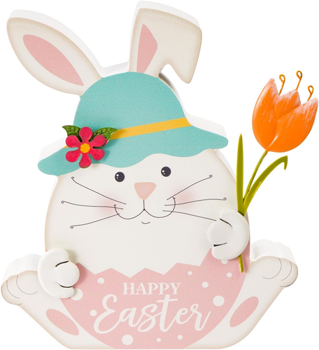 Easter Decorations Happy Easter Bunny Decor Farmhouse Wooden Easter Tabletop Cut