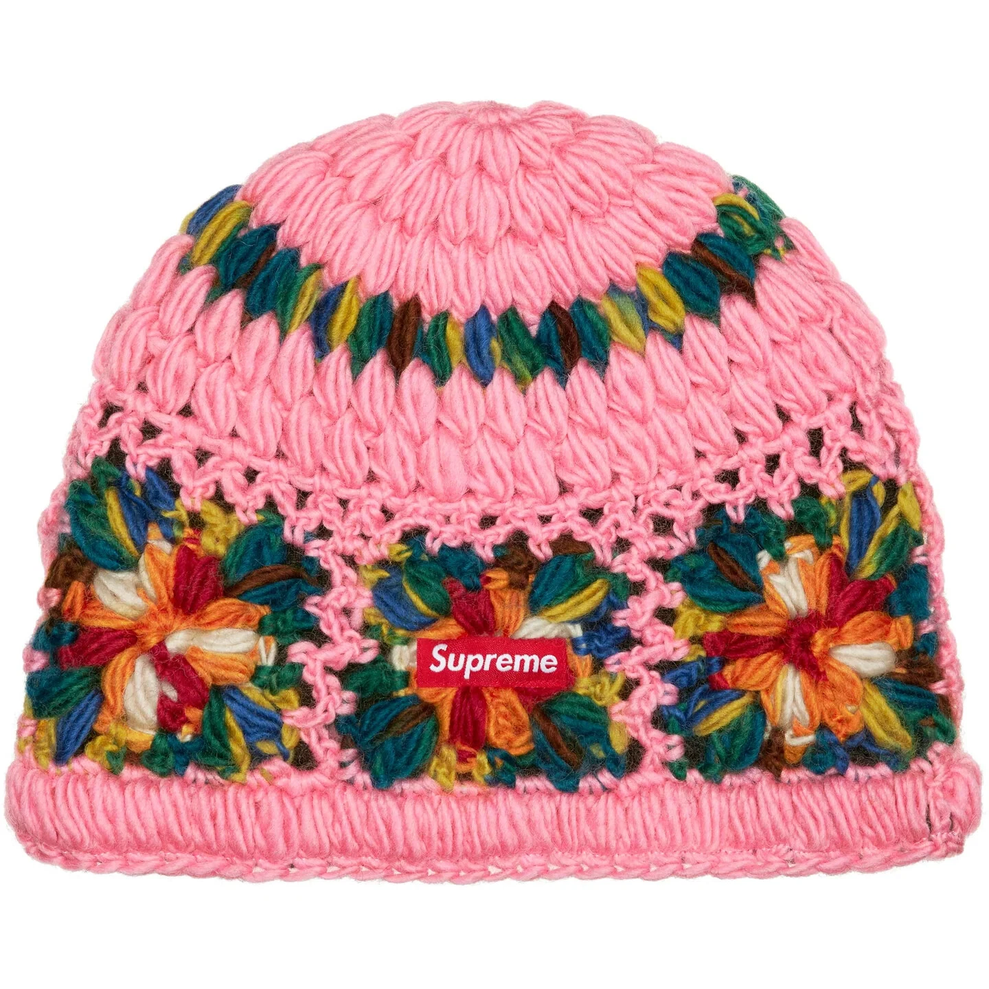 Bonnet rose au crochet suprême