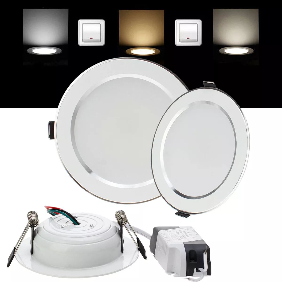 LED Panel Downlights Recessed Ceiling Lights 3W 5W 7W 9W 12W 15W 18W Lamp 220V