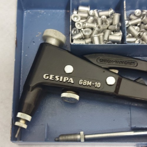 Vintage Gesipa GBM-10 Blind Rivet Gun Nut Box W/Metal Box for sale