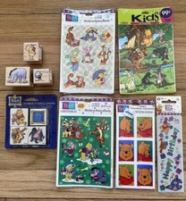 Winnie the Pooh Lot: All Night Media Rubber Stamps & Sandylion Stickers NIP