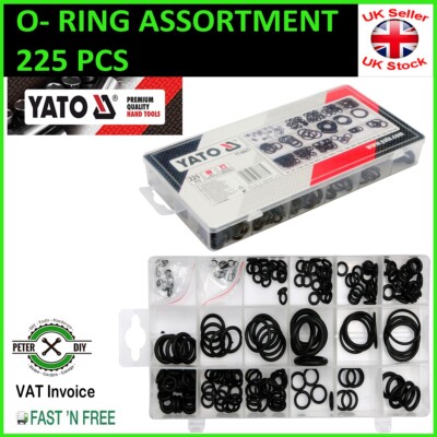 YATO O-ring Set O Ring Assortment 225pcs Oil Grease and Fuel 
