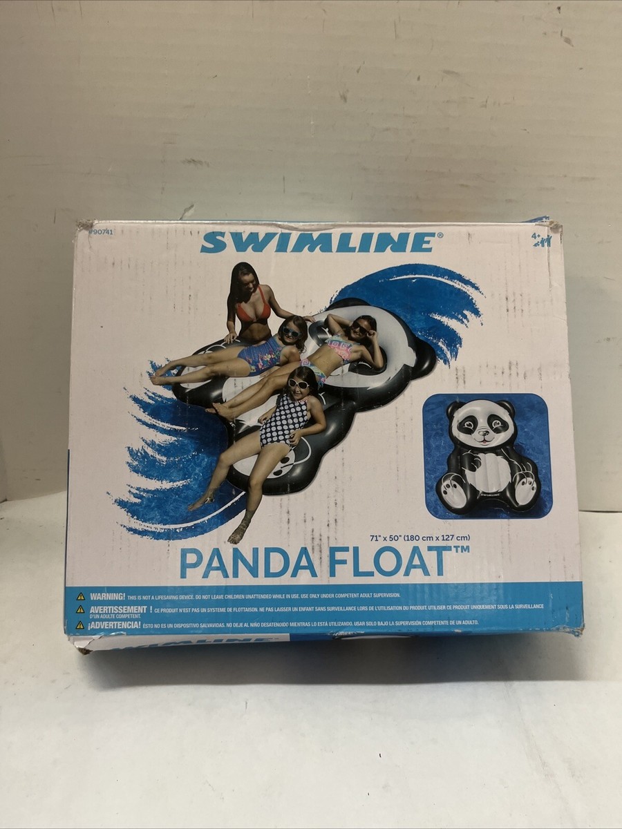 Swimline Inflatable Panda Pool Float, Black/White, 71&quot;/50&quot;/8 