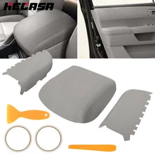 For Honda Pilot 2009-2015 Front Door Armrest & Center Console Lid Cover Leather
