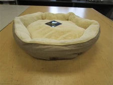 U.S. PET CLUB SINCE 1991 ROUND PET BED 28" USPC 9817 BEIGE / CREAM