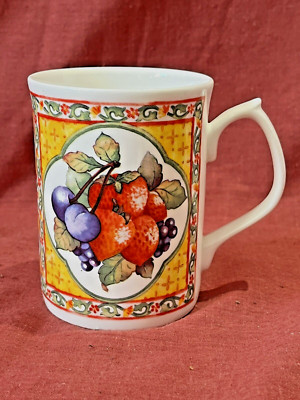 Herzogin Bone China Obst Design Tee/Kaffee Becher Neuwertig