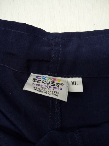 Crazy Scrubs Pants Unisex Scrub Bottoms Men&Women Scrub Pants XL Navy Blue - Picture 4 of 5