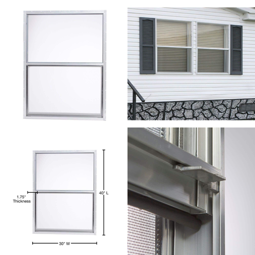 30 in. x 40 in. Mobile Home Single Hung Aluminum Window Tafco Windows