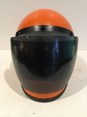 Vintage 1979 ROP Max Full Face Motorcycle Orange Retro sz XL | eBay