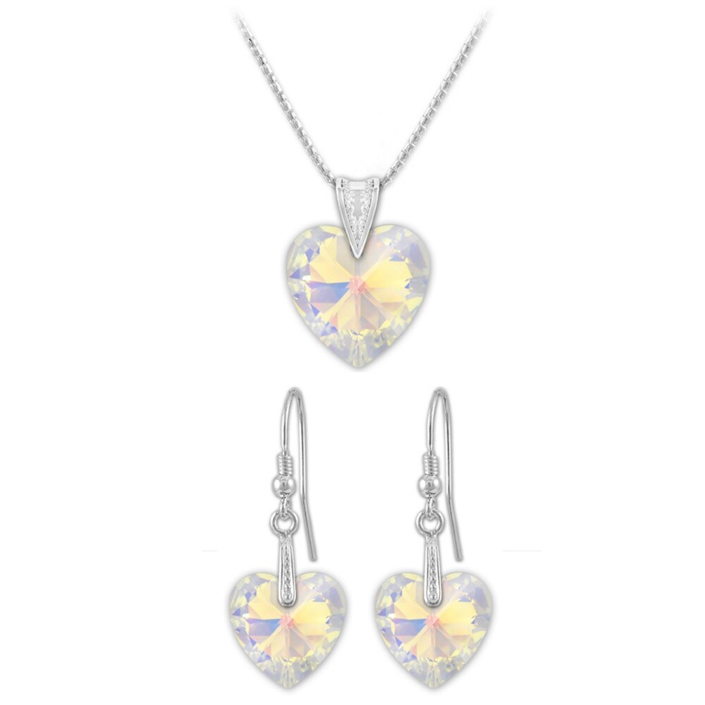 Parure Argent 925 Coeurs Cristal Autrichien pour illuminer vos soirées