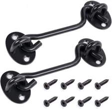 2 Pack Privacy Hook And Eye Latch 6 Inch Barn Door Lock Heavy Duty Gate Latch