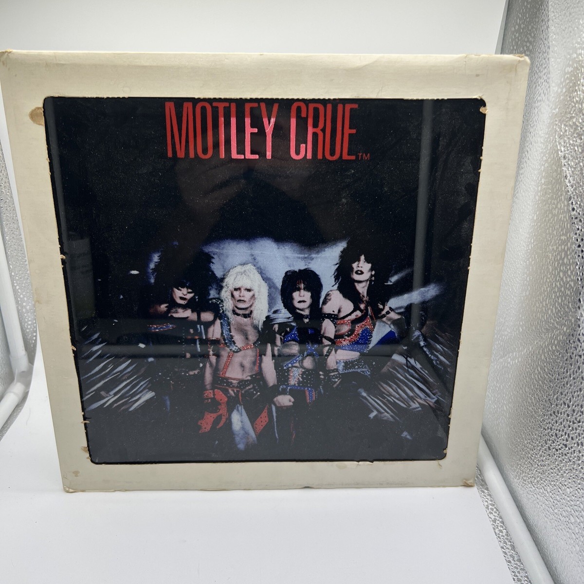 Vintage 1985 Motley Crue Carnival Prize Painted Glass Mirror Rare