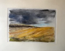 Franz Ehmke 1928-2018 GDR Painter °Berlin° Roggenernte Mühlenbeck Fields Sky