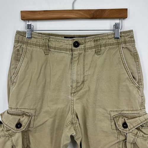 American Eagle Cargo Shorts Men's 30 Beige Classic Fit Cotton Pockets Y2K - Picture 2 of 10