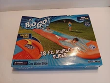 H20GO! 18ft Double Lane Slip N Slide Water Slide with Drench Pool by Bestway