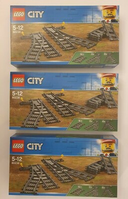 LEGO CITY STADT WEICHEN - SWITCH - TRAIN TRACKS - 60238 NEW & SEALED - 3 BOXES