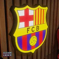 Barcelona FC Logo Led Football Team Lightbox RGB Wall Display Light Sign