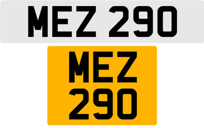 MEZ 290 M 3x3 DATELESS PRIVATE NUMBER PLATE MAT MATT MARK MICK MIK MIC MEL MAX