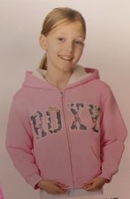 ROXY Girls Youth Pink Zip Sherpa Lined Fleece Hoodie Size M 10/12