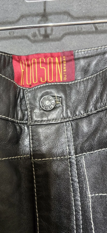 VTG Hudson Outerwear Leather Pants w Suede Patches Sz 40 New w Tags - Image 4 of 4