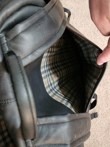 Johnston & Murphy Men's Rhodes Black Leather Backpack Zipper Professional - Picture 12 of 17