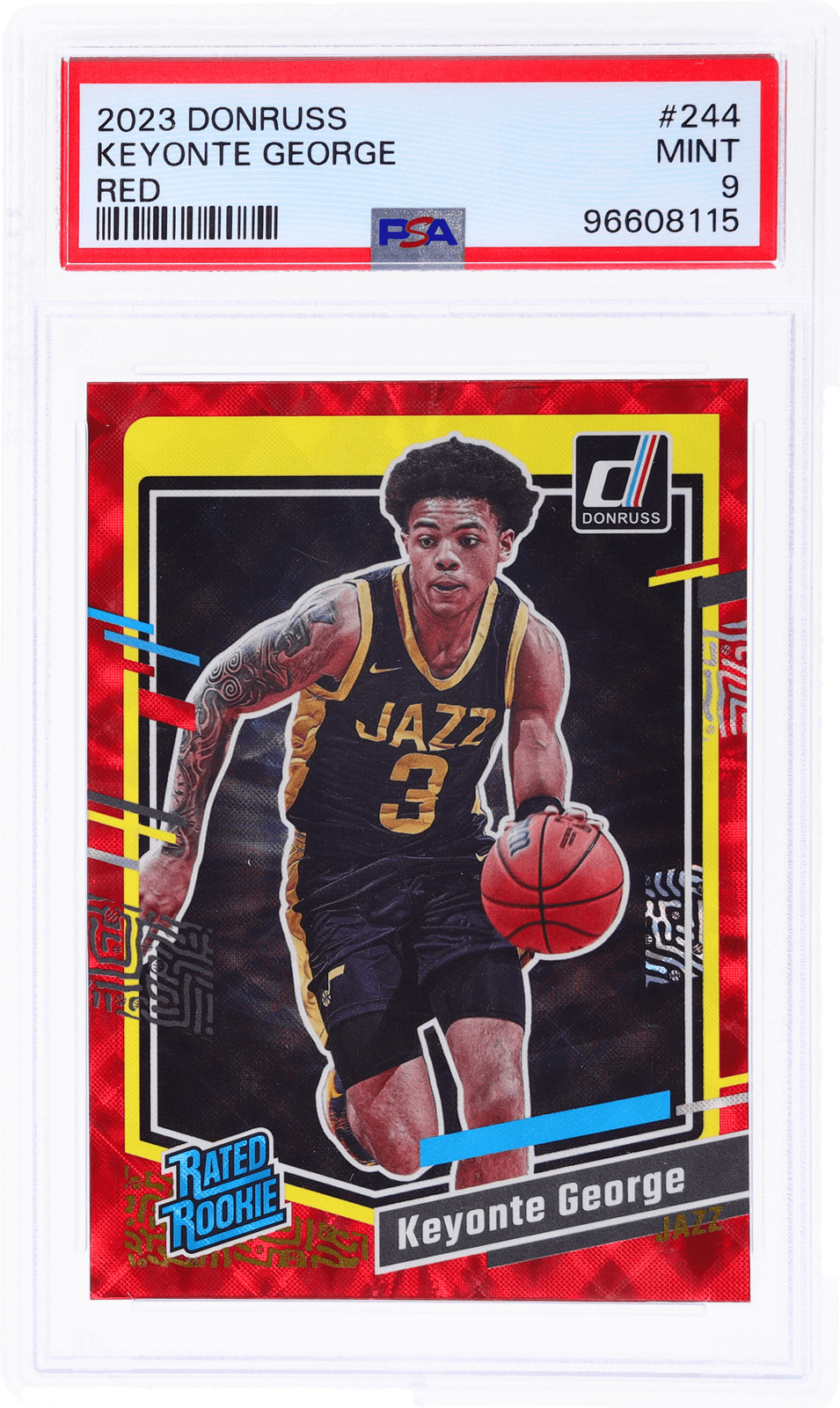 2023 Donruss Keyonte George Rated Rookie Red #244 PSA 9