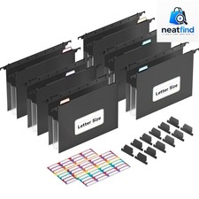 Extra Capacity Plastic Hanging File Folders, 6 Pack Reinforced Expanding Hang...