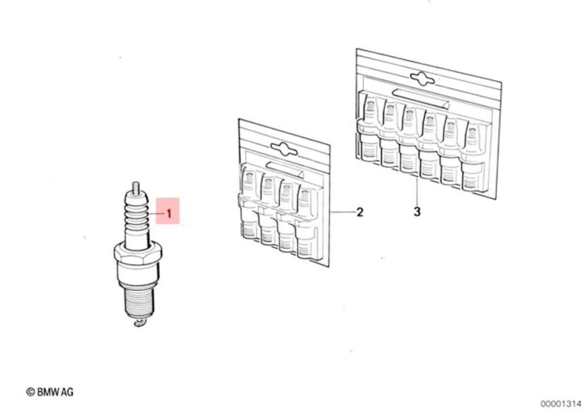 Genuine BMW E34 Sedan Wagon Y6 DC Ignition Spark Plug 1pcs OEM 12129061867