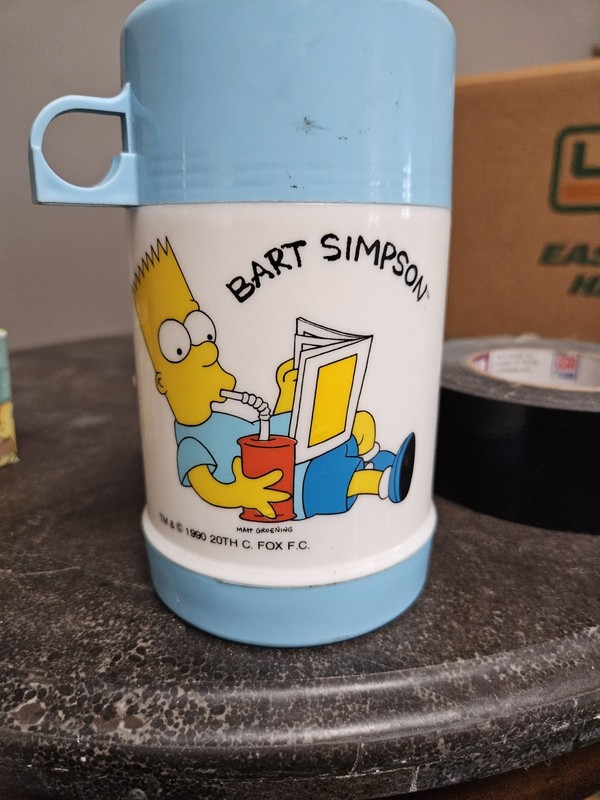 Rare Vintage 1990 The Simpsons Bart Simpson Thermos New Without Tags. Never Used