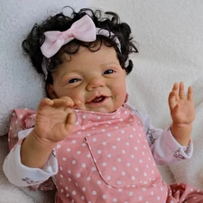 Lifelike Reborn Baby Dolls 20" Soft Cloth Body Poseable Smiling Real Life Infant