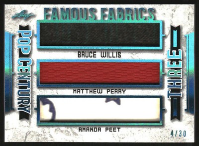 2021 Leaf Famous Fabrics Three Bruce Willis Matthew Perry Amanda Peet /30