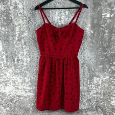 Hot Topic Sz M Red Pirate Print Dress Flare Rockabilly Pin-Up Goth Y2K