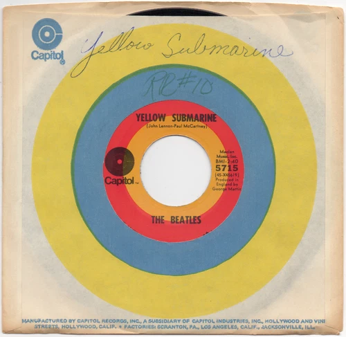 BEATLES Yellow Submarine RARE TARGET CAPITOL 45 w/ ERROR - 2 LOGO VARIATIONS!!
