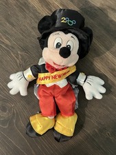 NWT Vintage Mickey Mouse Happy New Year 2000 Plush Bean Bag Disney Store