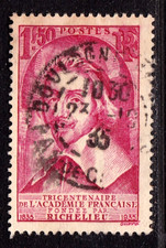 TIMBRE 1935 FRANCE RICHELIEU N° 305-OBL.TB -TRES BEAU CACHET-VOIR SCAN R/V-