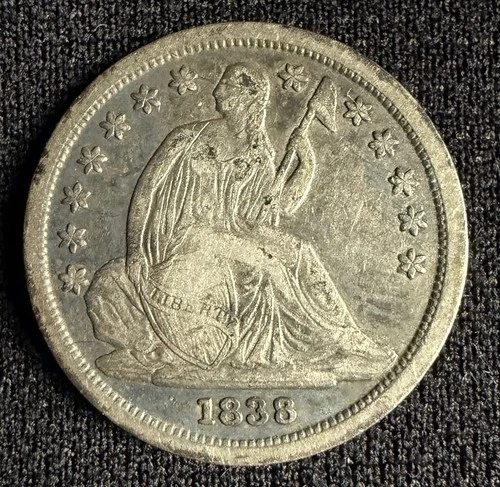 1838 Large Stars Seated Liberty Dime