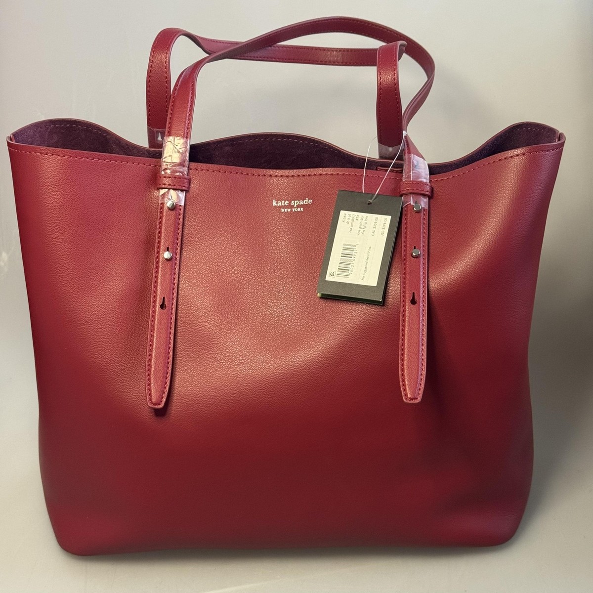 Kate Spade Tote Bag Womens Do It All Red Jam Leather Shoulder 