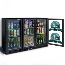Orikool 53 inch Beverage Refrigerator 3 Glass Door Back Bar Cooler 11.3 Cu.Ft