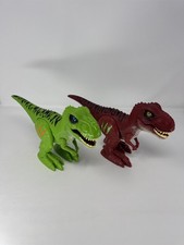 Zuru Robo Alive T-Rex Dinosaur Pair Green  Red Robotic Walking Toy Figures