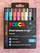 POSCA PC-1MR Metallic Marker Pens Pack of 8 ultra fine 0.7mm calibrated new