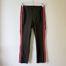 Rag & Bone Simone Ponte Crop Pants Women’s Size 0 Green Red Back Zip Stretch